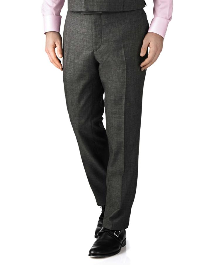 Charles Tyrwhitt Dark Grey Slim Fit Morning Suit Pants Size 34/32 By Charles Tyrwhitt