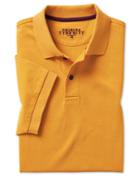  Bright Yellow Plain Short Sleeve Cotton Pique Polo Size Medium By Charles Tyrwhitt