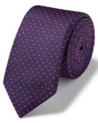  Purple And White Spot Silk Slim Tie By Charles Tyrwhitt