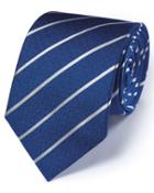 Charles Tyrwhitt Charles Tyrwhitt Royal And White Silk Classic Textured Stripe Tie