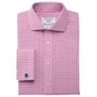 Charles Tyrwhitt Charles Tyrwhitt Raspberry Basket Weave Check Non-iron Spread Classic Fit Shirt (154)