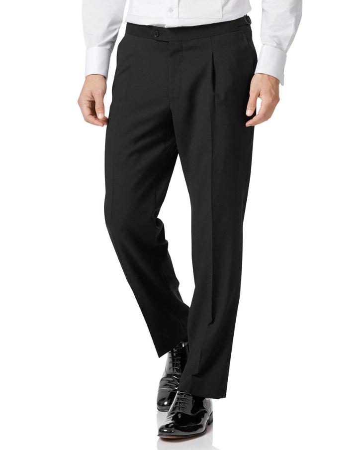  Black Classic Fit Tuxedo Wool Pants Size W32 L38 By Charles Tyrwhitt