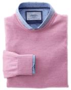 Charles Tyrwhitt Charles Tyrwhitt Light Pink Merino Wool Crew Neck Jumper