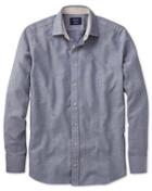 Charles Tyrwhitt Charles Tyrwhitt Classic Fit Denim Blue Washed Textured Cotton Dress Shirt Size Large