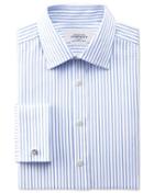 Charles Tyrwhitt Charles Tyrwhitt Slim Fit Non-iron Twill Stripe White And Sky Blue Shirt