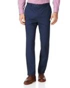 Dark Blue Slim Fit Stretch Cotton Chino Pants Size W30 L32 By Charles Tyrwhitt