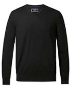  Dark Charcoal Merino V-neck 100percent Merino Wool Sweater Size Large By Charles Tyrwhitt