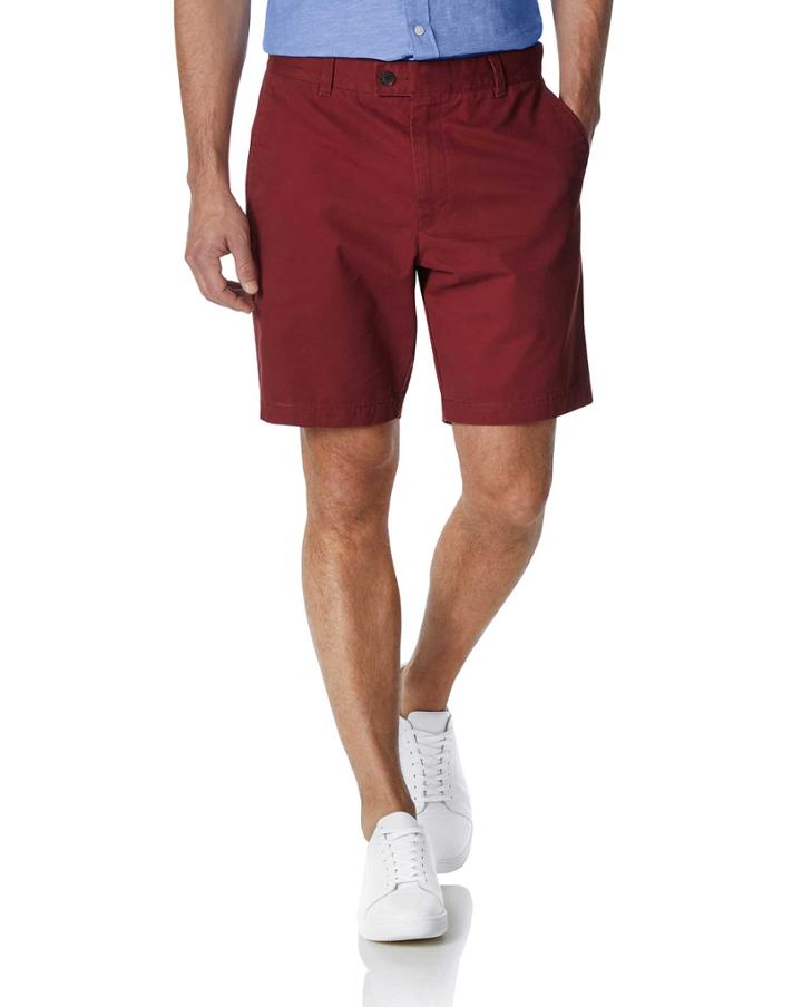  Dark Red Chino Cotton Shorts Size 32 By Charles Tyrwhitt