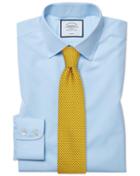  Classic Fit Sky Blue Non-iron Poplin Cotton Dress Shirt Single Cuff Size 15/33 By Charles Tyrwhitt