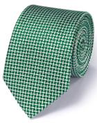  Green Silk Classic Diamond Lattice Tie By Charles Tyrwhitt