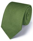 Green Silk Classic Plain Tie By Charles Tyrwhitt