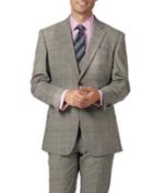 Charles Tyrwhitt Grey Slim Fit Panama Prince Of Wales Check Business Suit Wool Jacket Size 36 By Charles Tyrwhitt