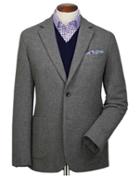 Charles Tyrwhitt Slim Fit Grey Plain Wool Flannel Wool Blazer Size 36 By Charles Tyrwhitt