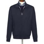 Charles Tyrwhitt Dark Navy Melton Harrington Wool/polyamid Jacket Size 42 By Charles Tyrwhitt