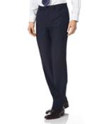  Navy Classic Fit Textured Italian Suit Wool Pants Size W34 L34 By Charles Tyrwhitt