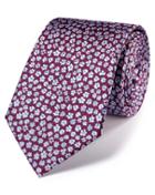 Charles Tyrwhitt Charles Tyrwhitt Burgundy Silk Classic Floral Tie
