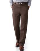 Charles Tyrwhitt Charles Tyrwhitt Dark Brown Classic Fit Flat Front Non-iron Cotton Chino Pants Size W30 L38