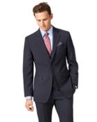  Navy Slim Fit Herringbone Business Suit Wool Jacket Size 38 By Charles Tyrwhitt