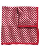  Red Rabbit Print Silk Pocket Square By Charles Tyrwhitt