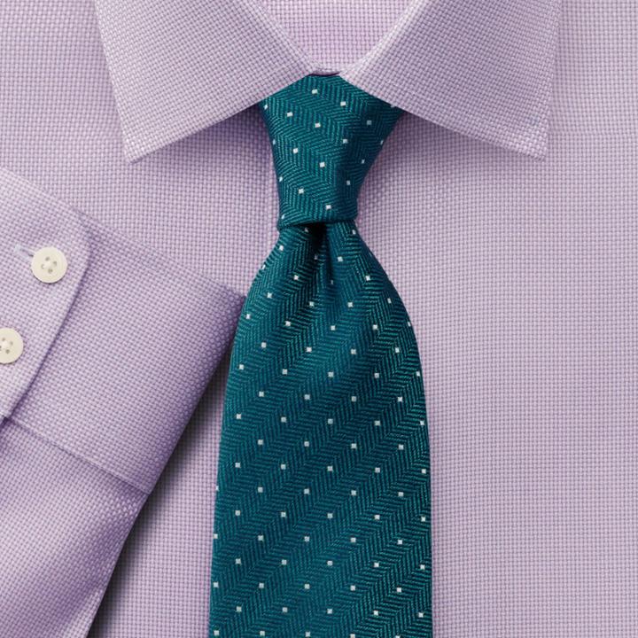 Charles Tyrwhitt Charles Tyrwhitt Classic Fit Non-iron Buckingham Weave Lilac Shirt
