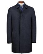 Charles Tyrwhitt Charles Tyrwhitt Blue Puppytooth Wool Car Wool Coat Size 36