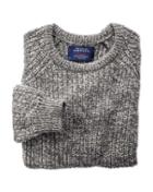 Charles Tyrwhitt Charles Tyrwhitt Grey Fisherman's Rib Shetland Crew Neck Wool Sweater Size Large