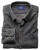 Charles Tyrwhitt Charles Tyrwhitt Classic Fit Charcoal Donegal Cotton Dress Shirt Size Large