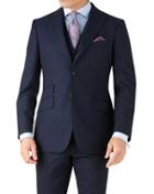 Charles Tyrwhitt Charles Tyrwhitt Blue Stripe Slim Fit Panama Business Suit Wool Jacket Size 38