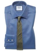  Extra Slim Fit Egyptian Cotton Royal Oxford Royal Dress Shirt Single Cuff Size 14.5/32 By Charles Tyrwhitt