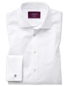 Charles Tyrwhitt Extra Slim Fit Semi-spread Collar Luxury Twill White Egyptian Cotton Dress Shirt French Cuff Size 14.5/32 By Charles Tyrwhitt