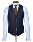 Charles Tyrwhitt Charles Tyrwhitt Blue Panama Business Suit Wool Vest Size W38