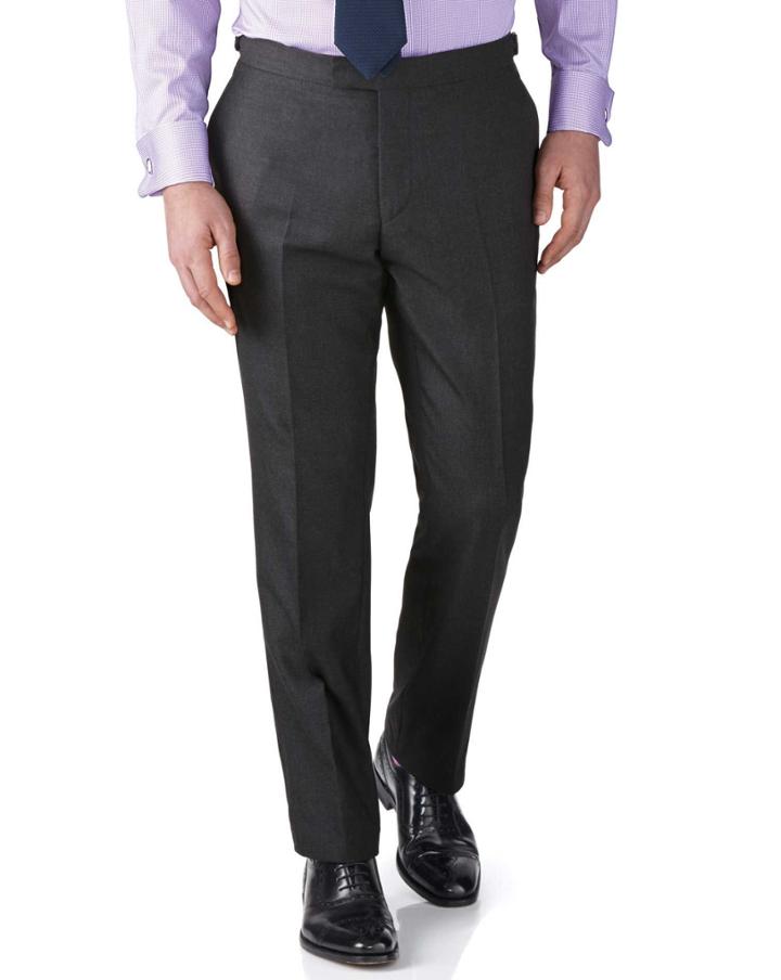 Charles Tyrwhitt Charles Tyrwhitt Charcoal Slim Fit British Panama Luxury Suit Wool Pants Size W30 L38