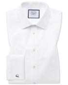  Classic Fit White Egyptian Cotton Poplin Dress Shirt Single Cuff Size 15/35 By Charles Tyrwhitt