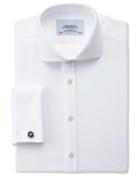 Charles Tyrwhitt Charles Tyrwhitt Extra Slim Fit Cutaway Collar Non-iron Mini Herringbone White Shirt