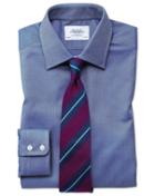 Charles Tyrwhitt Slim Fit Egyptian Cotton Royal Oxford Royal Blue Dress Casual Shirt Single Cuff Size 14.5/32 By Charles Tyrwhitt