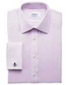 Charles Tyrwhitt Charles Tyrwhitt Slim Fit Non Iron Imperial Weave Lilac Cotton Dress Shirt Size 14.5/32