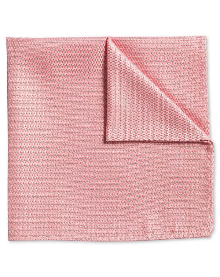  Peach Classic Plain Silk Pocket Square By Charles Tyrwhitt