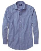 Charles Tyrwhitt Charles Tyrwhitt Slim Fit Blue And Purple Spot Print Cotton Dress Shirt Size Large