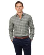  Extra Slim Fit Grey Prince Of Wales Check Cotton With Tencel&trade; Single Cuff Size Small By Charles Tyrwhitt
