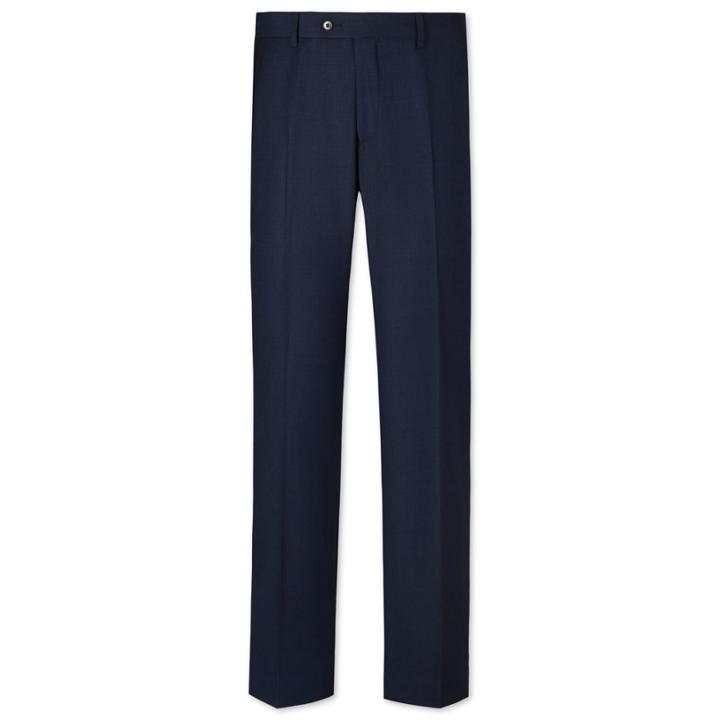 Charles Tyrwhitt Charles Tyrwhitt Navy Slim Fit Sharkskin Business Suit Wool Pants Size W30 L38