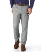 Charles Tyrwhitt Charles Tyrwhitt Silver Grey Extra Slim Fit Flat Front Cotton Chino Pants Size W34 L32