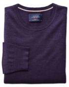 Charles Tyrwhitt Purple Merino Wool Crew Neck Sweater Size Small By Charles Tyrwhitt