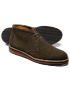 Charles Tyrwhitt Olive Suede Lightweight Chukka Boot Size 11 By Charles Tyrwhitt