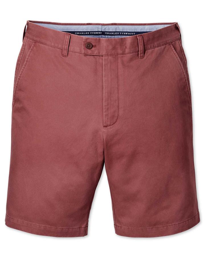 Charles Tyrwhitt Charles Tyrwhitt Light Red Slim Fit Chino Cotton Shorts Size 30