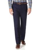  Navy Classic Fit Cotton/linen Tailored Pants Size W34 L32 By Charles Tyrwhitt