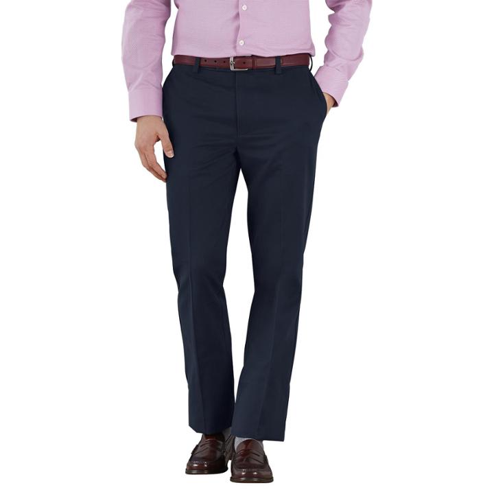 Charles Tyrwhitt Charles Tyrwhitt Navy Flat Front Slim Fit Non-iron Chinos (300)