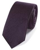  Burgundy And Navy Mini Puppytooth Slim Silk Tie By Charles Tyrwhitt