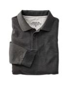 Charles Tyrwhitt Charles Tyrwhitt Slim Fit Charcoal Pique Long Sleeve Pique Cotton Polo Size Xs
