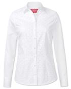 Charles Tyrwhitt Charles Tyrwhitt Women's Semi-fitted White Cutwork Detail Essential Cotton Shirt Size 6