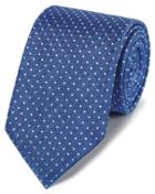  Royal Blue Linen Silk Spot Classic Tie By Charles Tyrwhitt